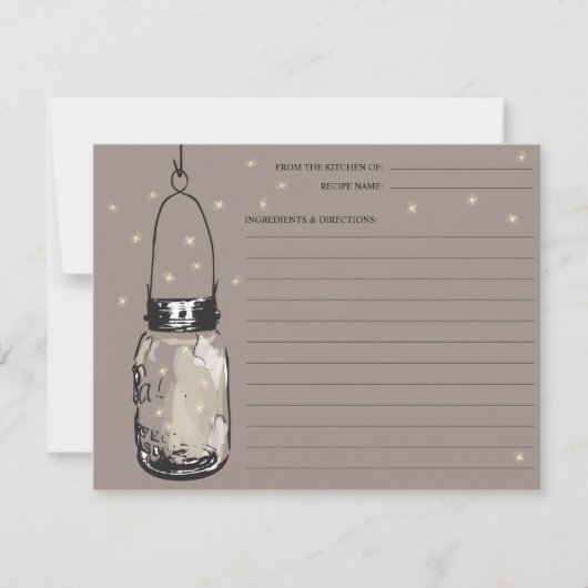 Mason Jar & Fireflies Rezept Card (Vorderseite)