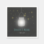 Mason Jar Fireflies Rustic Modern Wedding Serviette (Vorderseite)