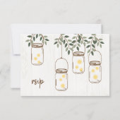 Mason Jar & Fireflies Rustic Wedding RSVP Cards (Rückseite)