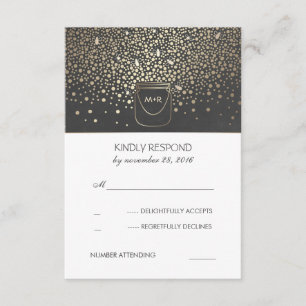 Mason Jar Fireflies Rustic Wedding RSVP Karte