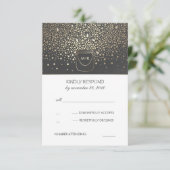 Mason Jar Fireflies Rustic Wedding RSVP Karte (Stehend Vorderseite)