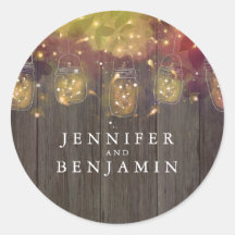 Mason Jar Fireflies Rustic Wedding