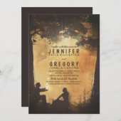 Mason Jar Fireflies Rustische Einladungen für Hoch (Vorne/Hinten)