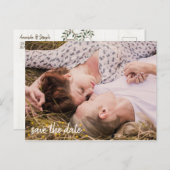 Mason Jar & Fireflies Rustische Hochzeit speichern Ankündigungspostkarte (Vorne/Hinten)