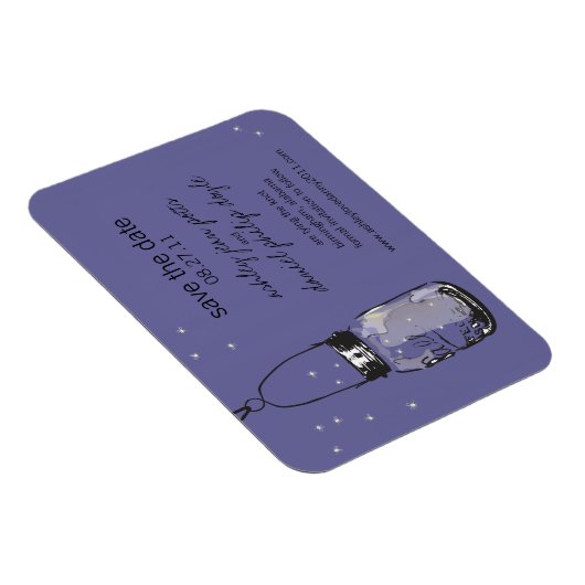 Mason Jar & Fireflies Save the Date Magnet (Rechte Seite)