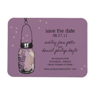 Mason Jar & Fireflies Save the Date Magnet