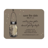 Mason Jar & Fireflies Save the Date Magnet (Horizontal)