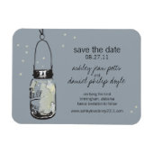 Mason Jar & Fireflies Save the Date Magnet (Horizontal)