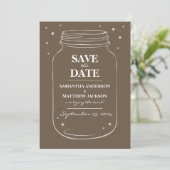 Mason Jar Fireflies speichern die Datumskarten - b Save The Date (Stehend Vorderseite)