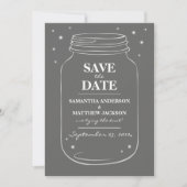 Mason Jar Fireflies speichern die Datumskarten - g Save The Date (Vorderseite)