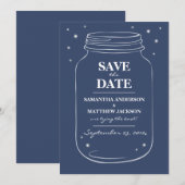 Mason Jar Fireflies speichern die Datumskarten - M Save The Date (Vorne/Hinten)