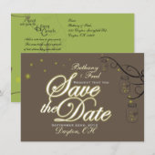 Mason Jar Firefly Blitzing Bug Save the Date (Vorne/Hinten)
