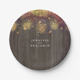 Mason Jar Firefly Lights Rustikale Hochzeit Pappteller