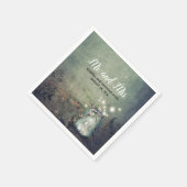 Mason Jar Firefly Lights Rustikale Hochzeit Serviette (Ecke)