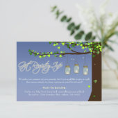 Mason Jar Firefly Oak Tree Gift Registrierungskart Begleitkarte (Stehend Vorderseite)