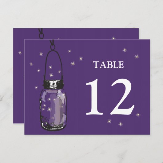 Mason Jar & Firefrefly Table Card Postkarte (Vorne/Hinten)