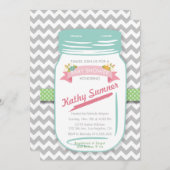 Mason Jar Floral Baby Shower Einladung (Vorne/Hinten)