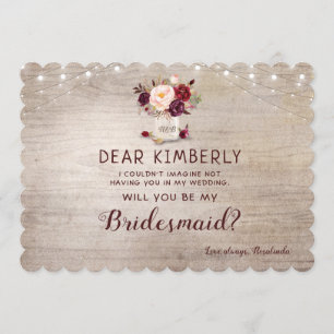 Mason Jar Floral Rustic werden Sie meine Bridesmai Einladung