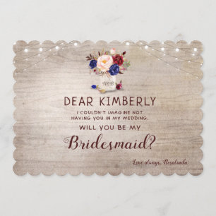 Mason Jar Floral Rustic werden Sie meine Bridesmai Einladung