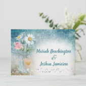 *~* Mason Jar Floral Rustikale Hochzeit Einladung (Stehend Vorderseite)