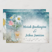 *~* Mason Jar Floral Rustikale Hochzeit Einladung (Vorne/Hinten)