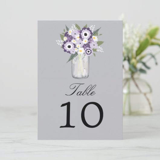 Mason Jar Floral | TISCHNUMMER (Stehend Vorderseite)