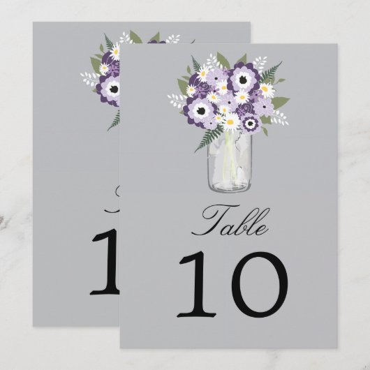 Mason Jar Floral | TISCHNUMMER (Vorne/Hinten)