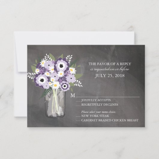 Mason Jar Floral | UAWG | RSVP Karte (Vorderseite)