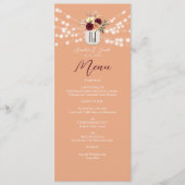 Mason Jar Floral Wedding Menu Menükarte (Vorderseite)