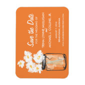 Mason Jar füllte sich Save the Date mit White Dais Magnet (Vertikal)