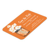 Mason Jar füllte sich Save the Date mit White Dais Magnet (Linke Seite)