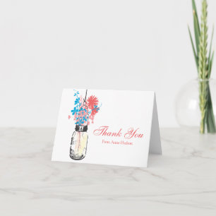 Mason Jar gefüllt mit Wilblumen Dankeskarte