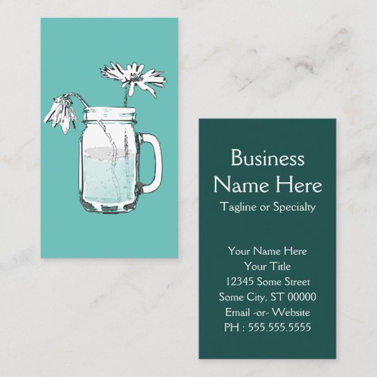 Mason Jar gibt Visitenkarte (Vorne/Hinten)