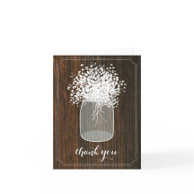 Mason Jar Gipskraut Barn Wood Danke Karte