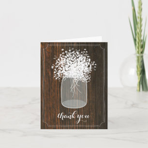 Mason Jar Gipskraut Barn Wood Danke Karte