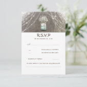 Mason Jar Gipskraut Rustic Wedding RSVP Cards Karte (Stehend Vorderseite)