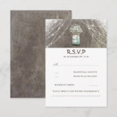 Mason Jar Gipskraut Rustic Wedding RSVP Cards Karte (Vorne/Hinten)