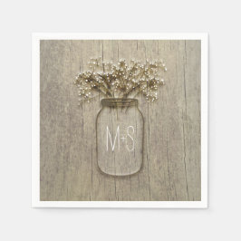 Mason Jar Gipskraut Rustikale Hochzeit Serviette