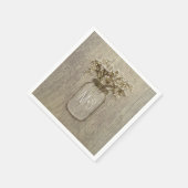 Mason Jar Gipskraut Rustikale Hochzeit Serviette (Ecke)