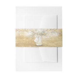 Mason Jar Gipskraut String Lights Rustikales Holz Einladungsbanderole