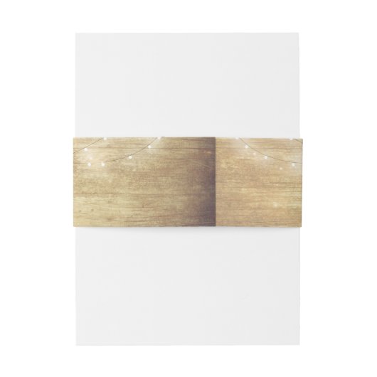 Mason Jar Gipskraut String Lights Rustikales Holz Einladungsbanderole (Rückseitenbeispiel)