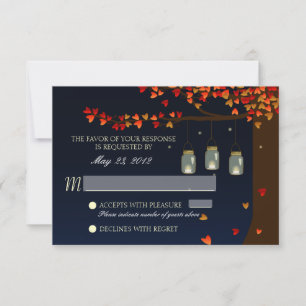 Mason Jar Glühwürmchen Eiche RSVP Karte