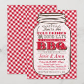 Mason Jar GRILLEN Einladung, Probe Dinner Einladun Einladung (Vorne/Hinten)