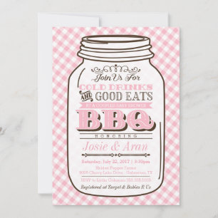 Mason Jar GRILLEN Invitation, Couples Baby Shower Einladung