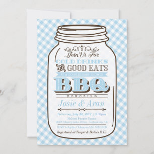 Mason Jar GRILLEN Invitation, Couples Baby Shower  Einladung