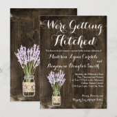 Mason Jar Hitched Country Wedding Einladungen (Vorne/Hinten)