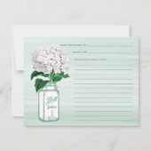 Mason Jar & Hydrangea Mint Green Recicard (Vorderseite)