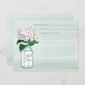 Mason Jar & Hydrangea Mint Green Recicard (Vorne/Hinten)