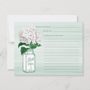 Mason Jar & Hydrangea Mint Green Recicard
