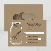 Mason Jar Kraft Paper Wedding RSVP Karte (Vorne/Hinten)